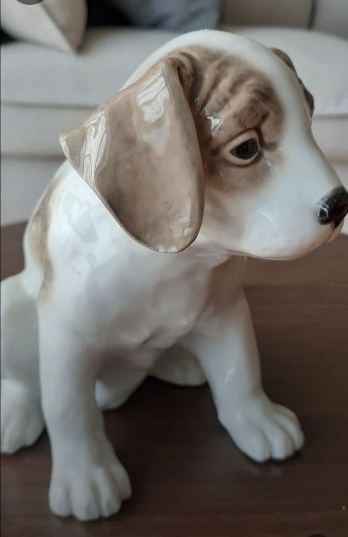 骨董品 犬の陶器置物 白茶
