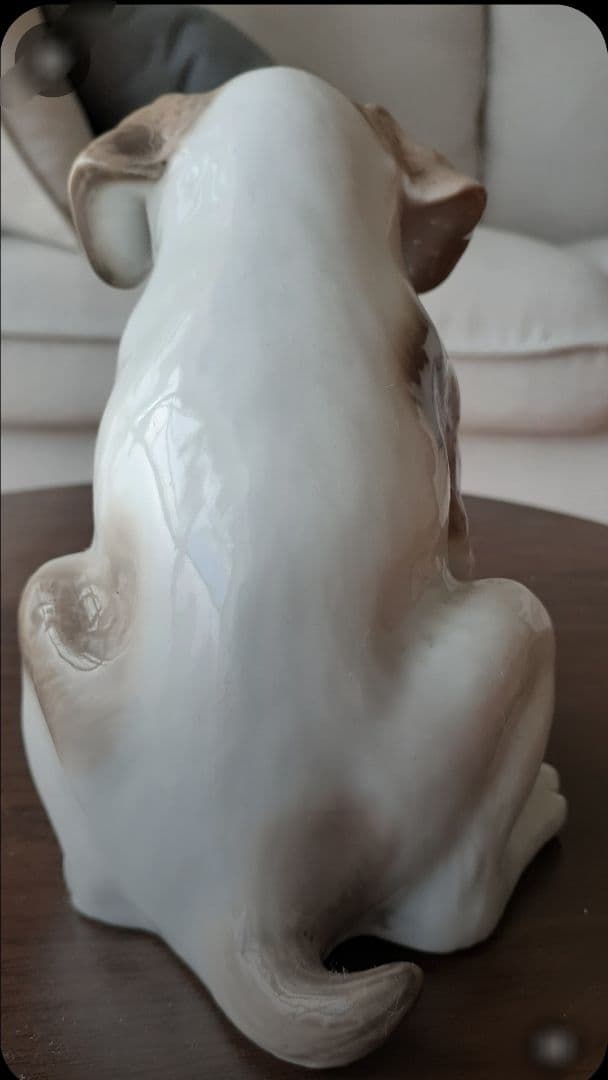 骨董品 犬の陶器置物 白茶