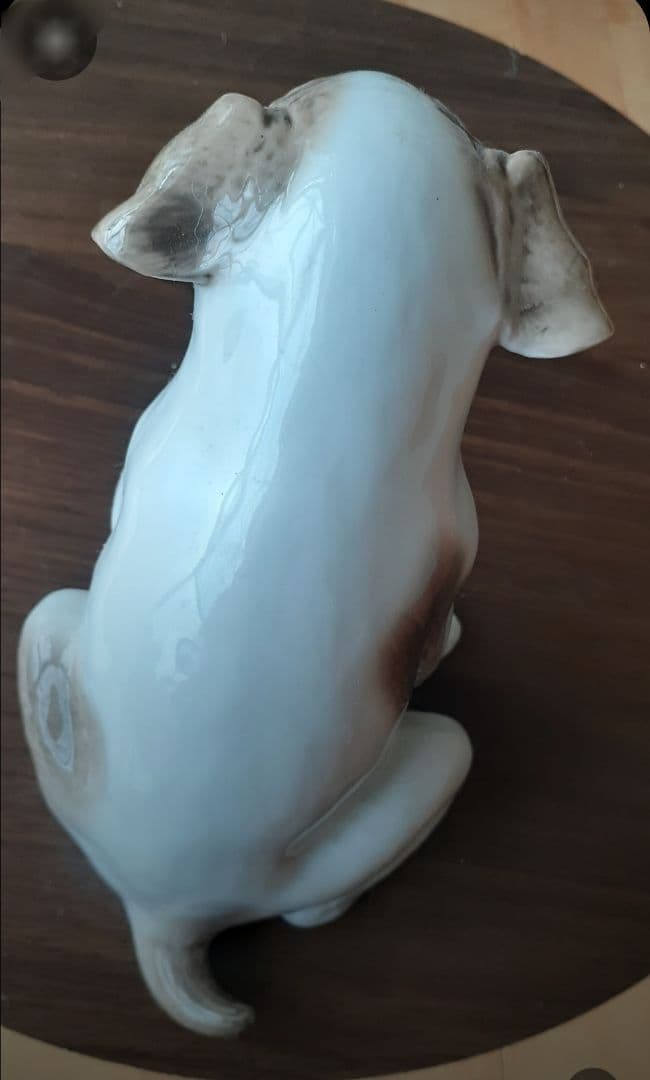 骨董品 犬の陶器置物 白茶