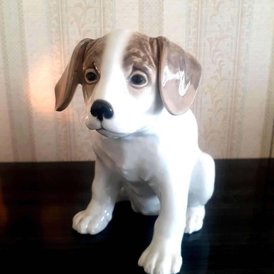 骨董品 犬の陶器置物 白茶