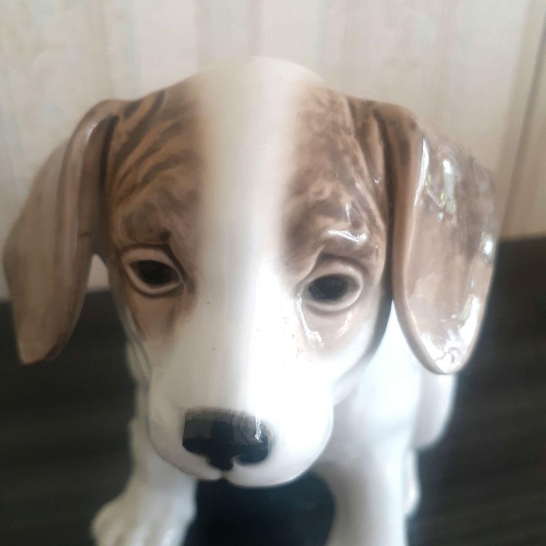 骨董品 犬の陶器置物 白茶