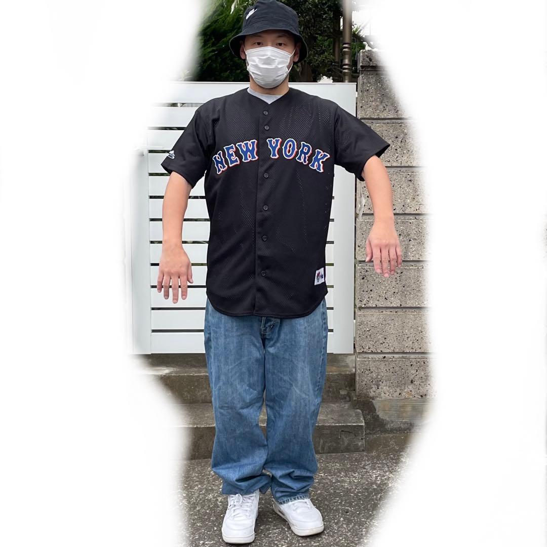 タグ付き未使用　USA製90's majestic NY.Mets ゲームシャツ