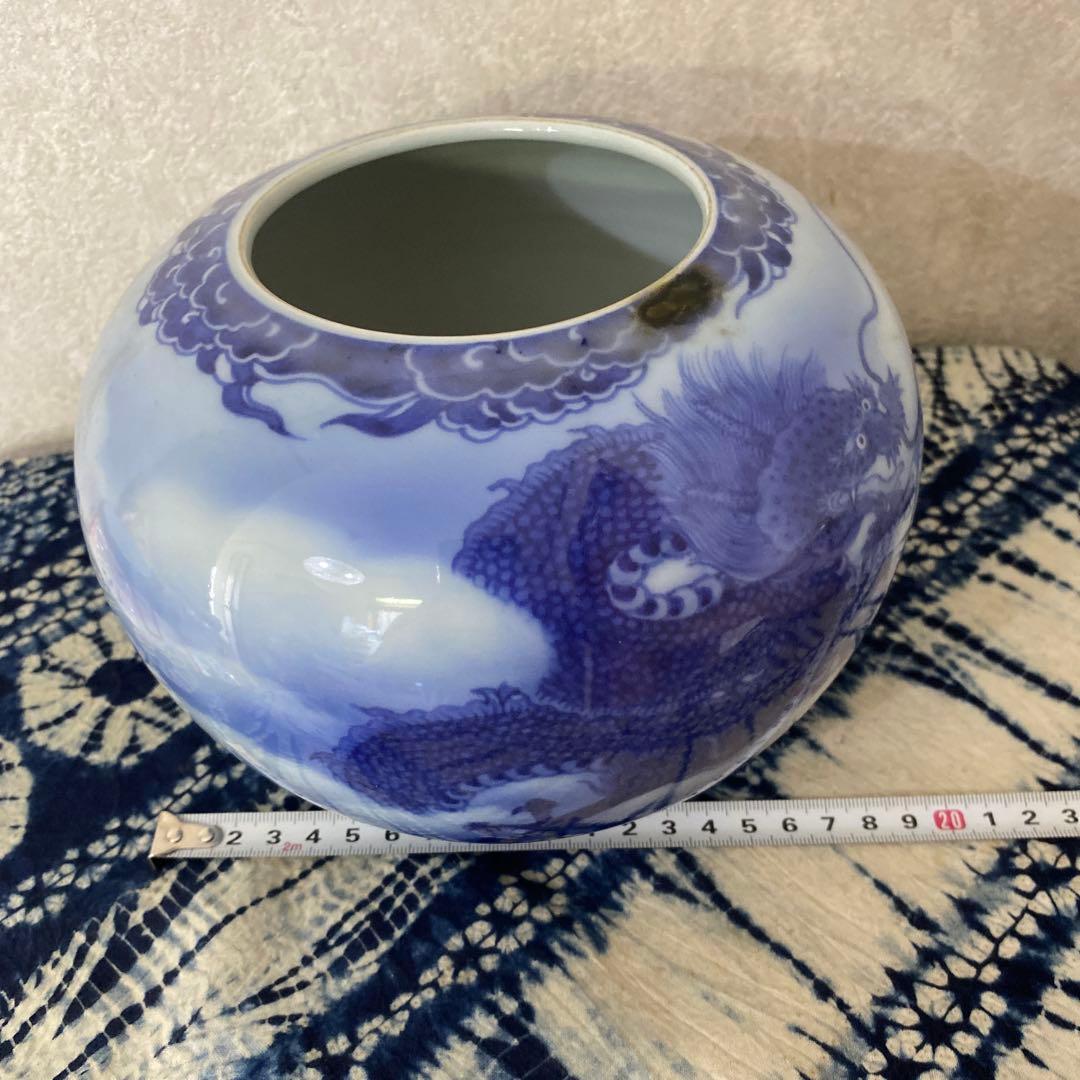 真葛香山　染付龍花瓶
