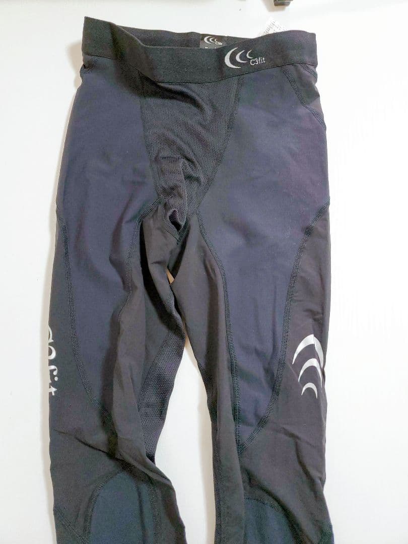 C3fit インパクトブリーズロングタイツブラック　軽量メッシュ　レディース Ｍ