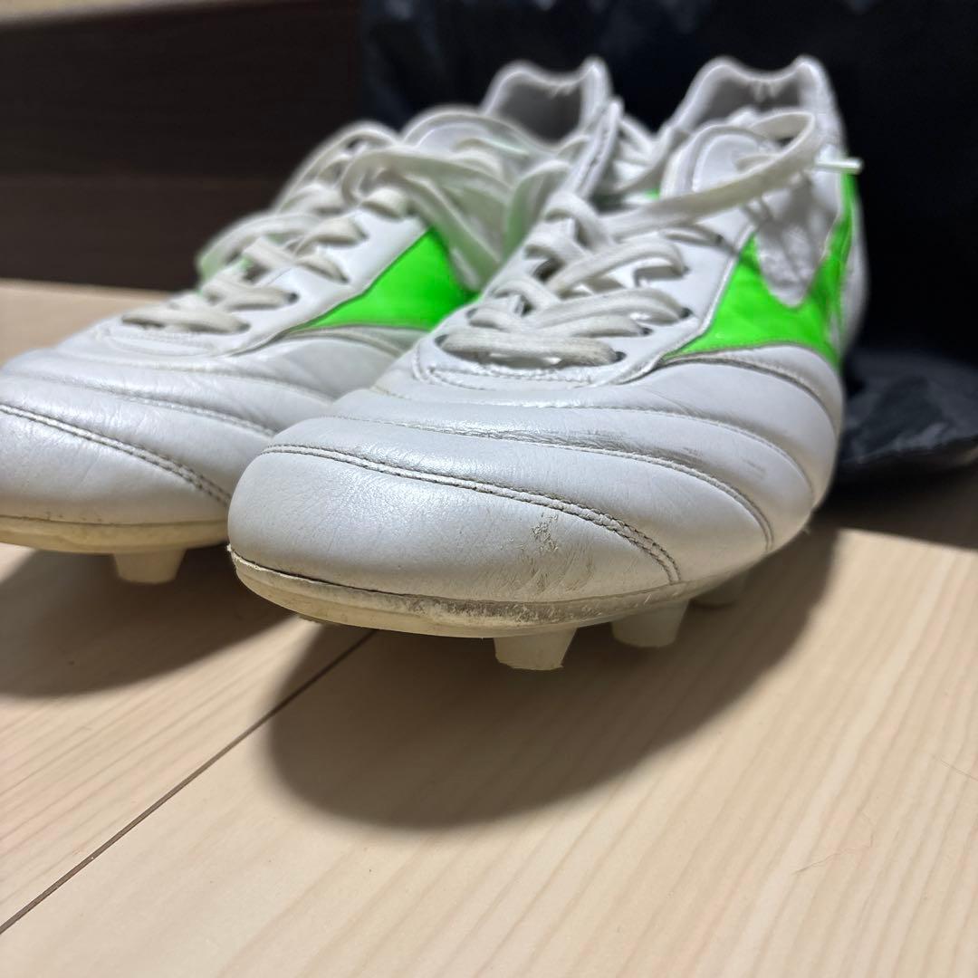 MORELIA サッカーシューズ スパイク ホワイト/グリーン