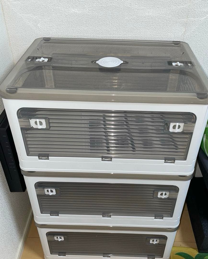収納ボックス 折畳み キャスター付き 5面開閉 収納ケース ４個まとめ売り