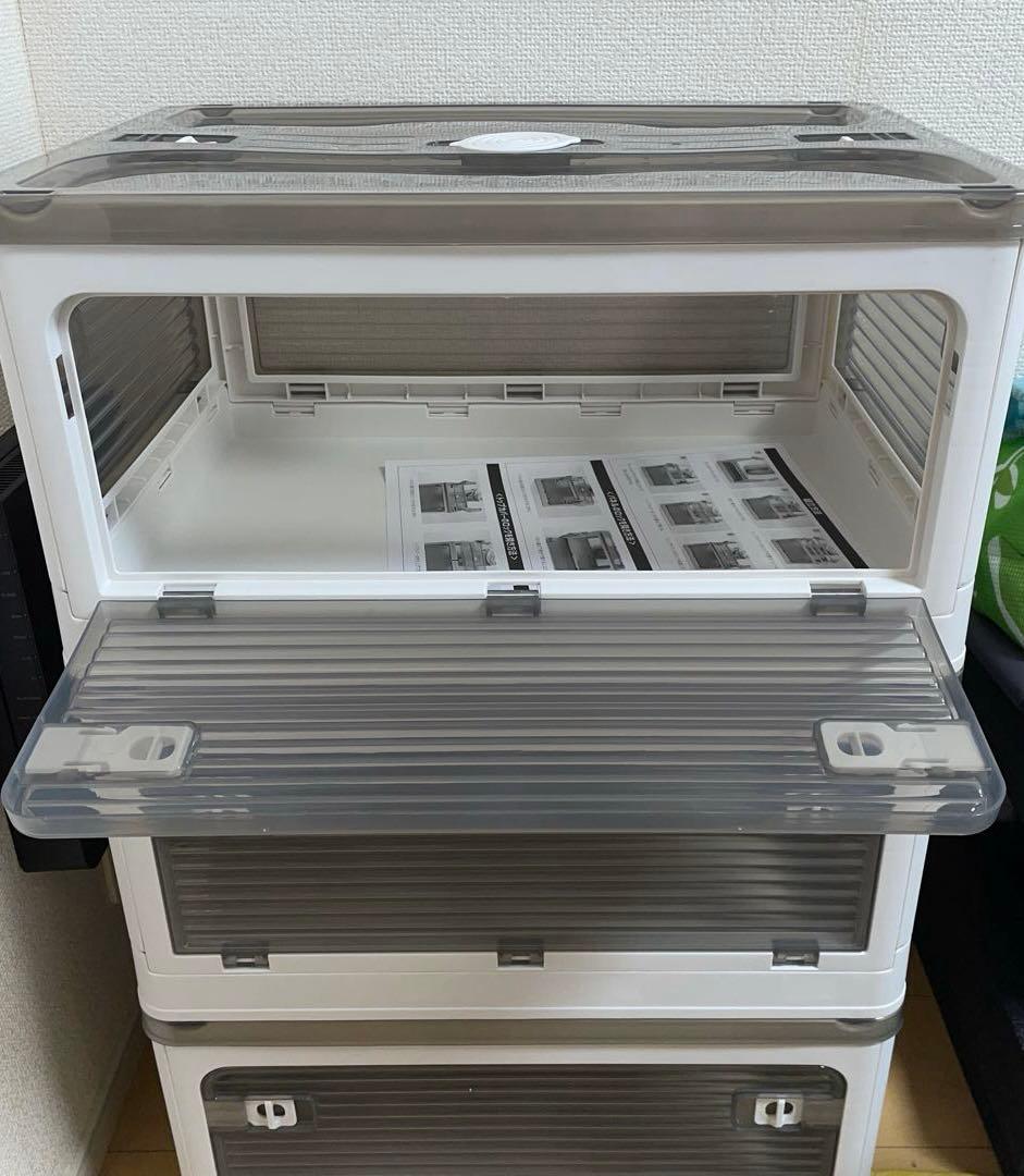 収納ボックス 折畳み キャスター付き 5面開閉 収納ケース ４個まとめ売り