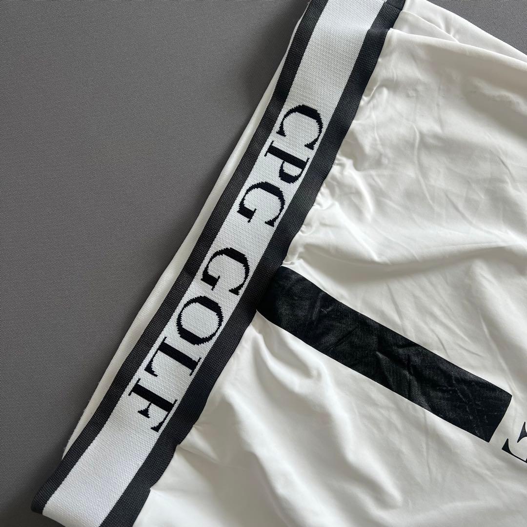 CPG GOLF シーピージーゴルフ　ハイネック　半袖シャツ　メンズ　ロゴ　白
