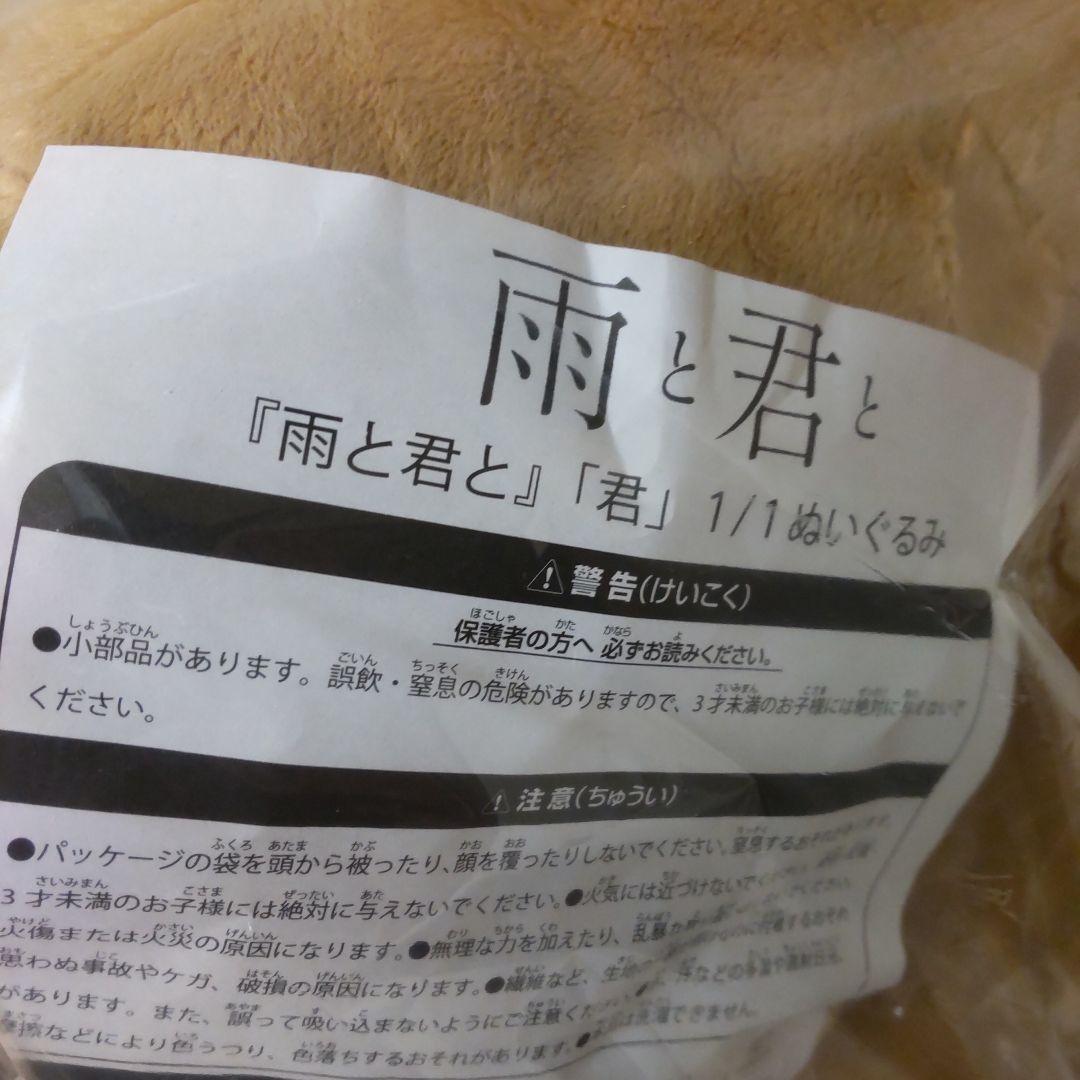 雨と君と　君1/1ぬいぐるみ　等身大サイズ　特典　君とおしゃべりハガキ