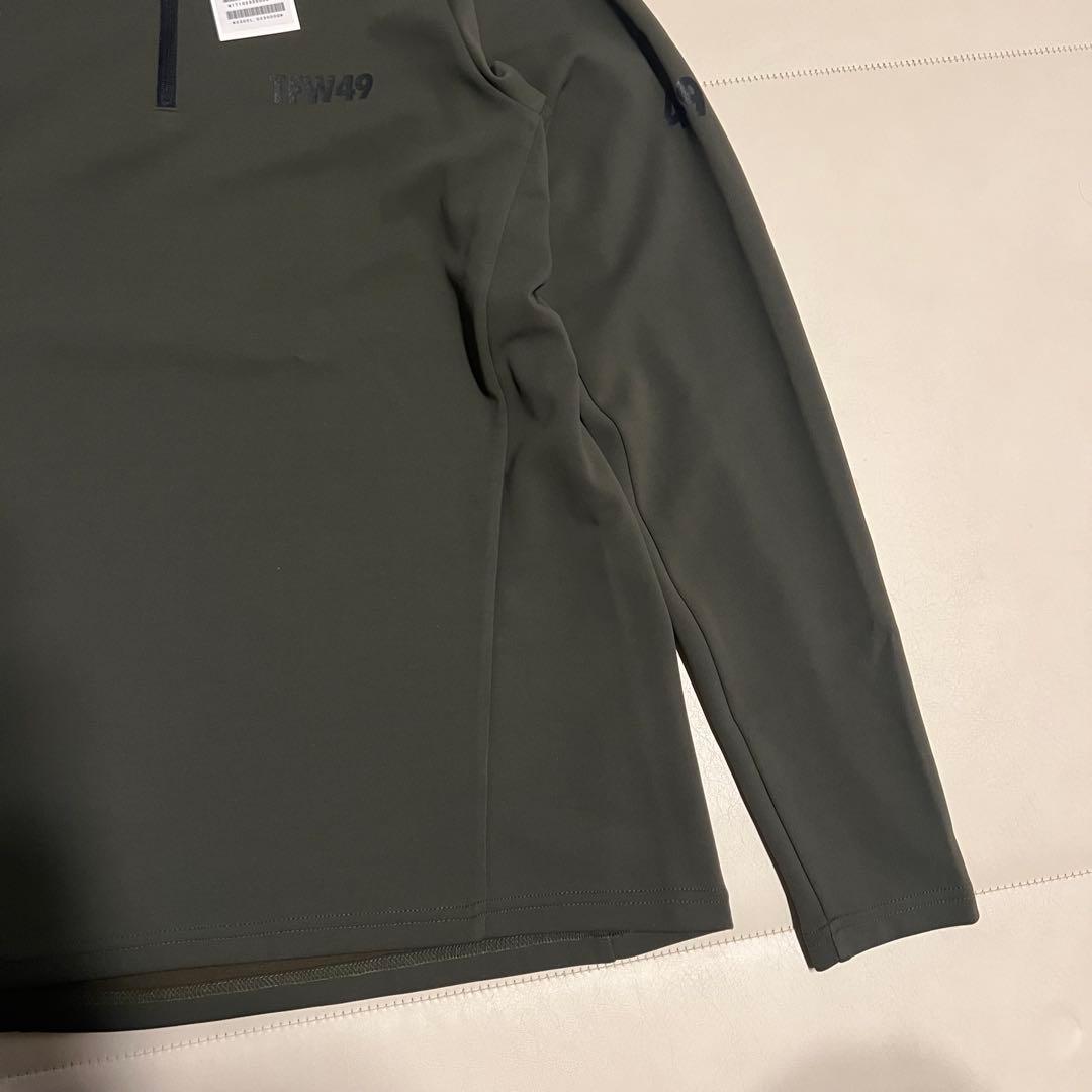 新品タグ付きTFW49 ハーフジップ　長袖シャツ　カーキ　Ｌ　ゴルフウェア