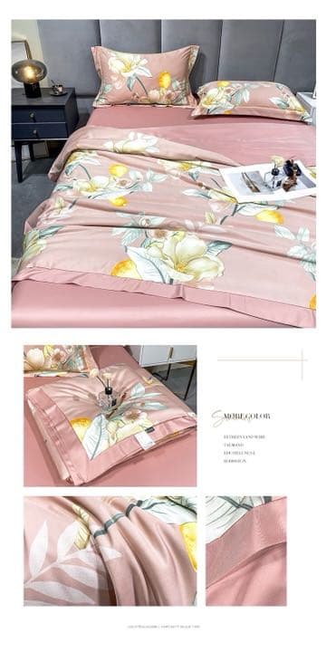 水洗天丝4セート　夏 冷感肌掛け布団 ひんやり 涼感快眠 薄い
