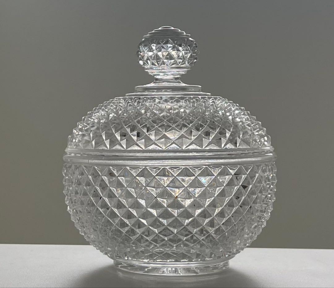 Baccarat バカラ/※ 刻印有 ディアマンビゾー 蓋物 義山　球型