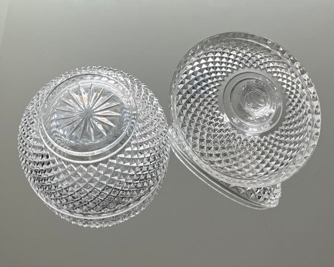 Baccarat バカラ/※ 刻印有 ディアマンビゾー 蓋物 義山　球型
