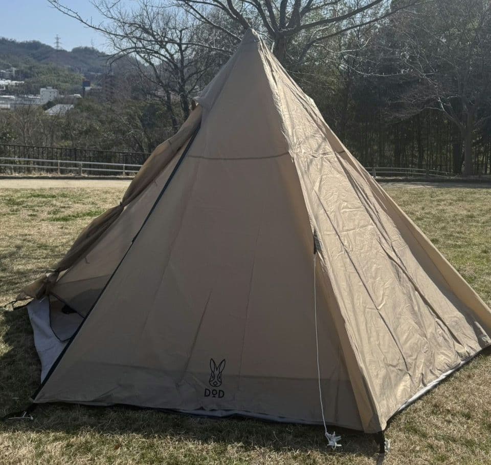 １回使用！DDD ワンポールテント Mサイズ ベージュ