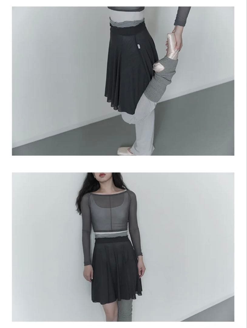 ♡Typha バレエ　スカート　フリーサイズ　秋冬 膝上丈　グレー　値下げ 美品