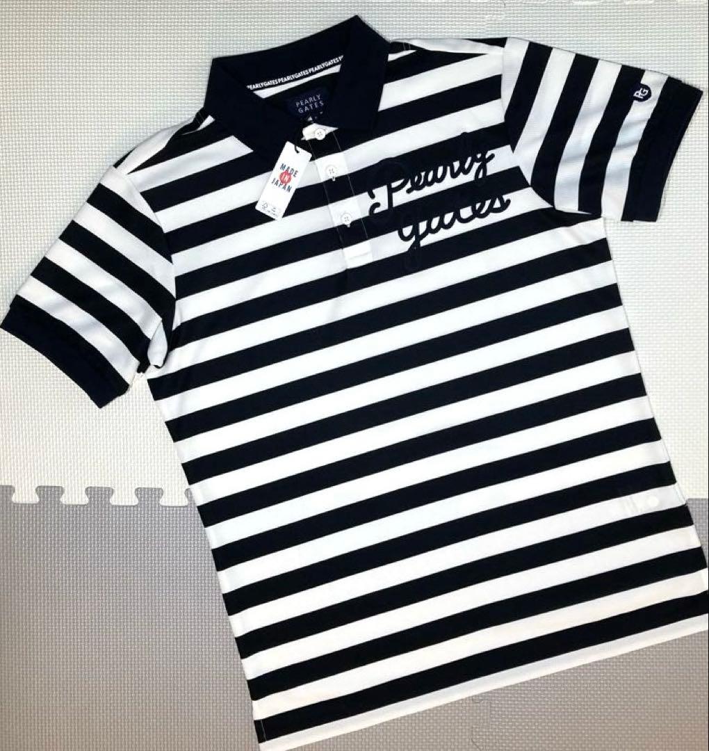 パーリーゲイツ ソルディフェンダーサーマル ボーダーポロシャツ（NAVY／5）