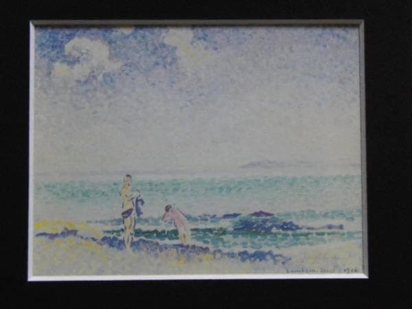 アンリ＝エドモン・クロス、【水浴】、希少画集画、新品高級額・額装付