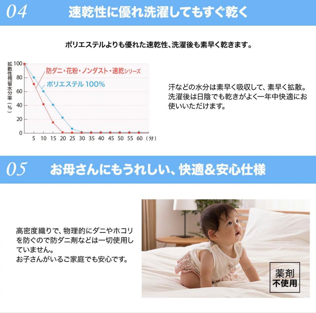 新品 TEIJIN 防ダニ ホコリ ノンダスト 敷布団カバー シングル