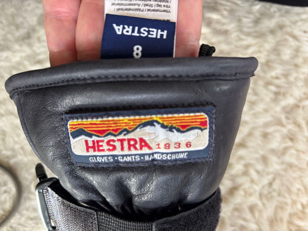 Hestra スリーフィンガーミトングローブ サイズ8ブラック