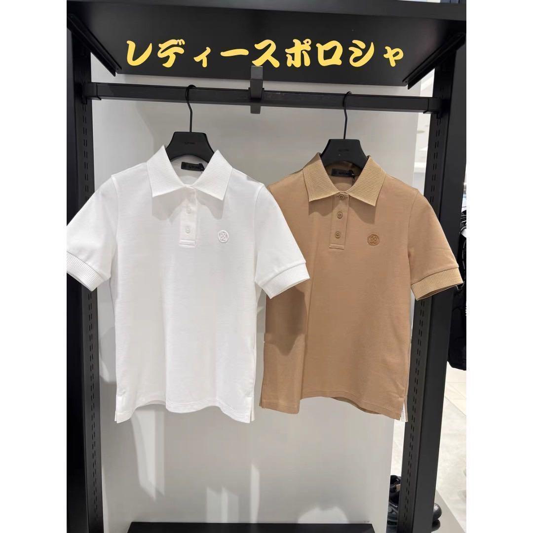 新品☞シンプル上品ジーフォア速乾性　レディースポロシャツ【白・m】半袖