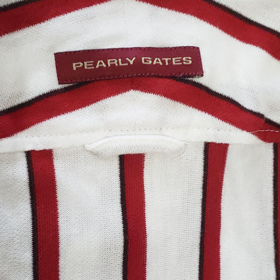 PEARLY GATES　ハーフボタン　ストライプ　マーク刺繍　5　ボタンダウン