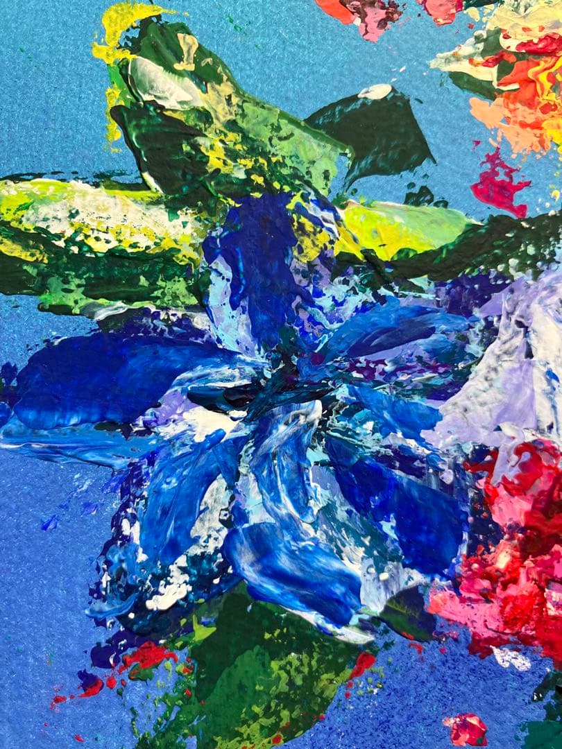 原画　花　静物画　絵画　アクリル画　現代アート　細密画　手描き　一点物