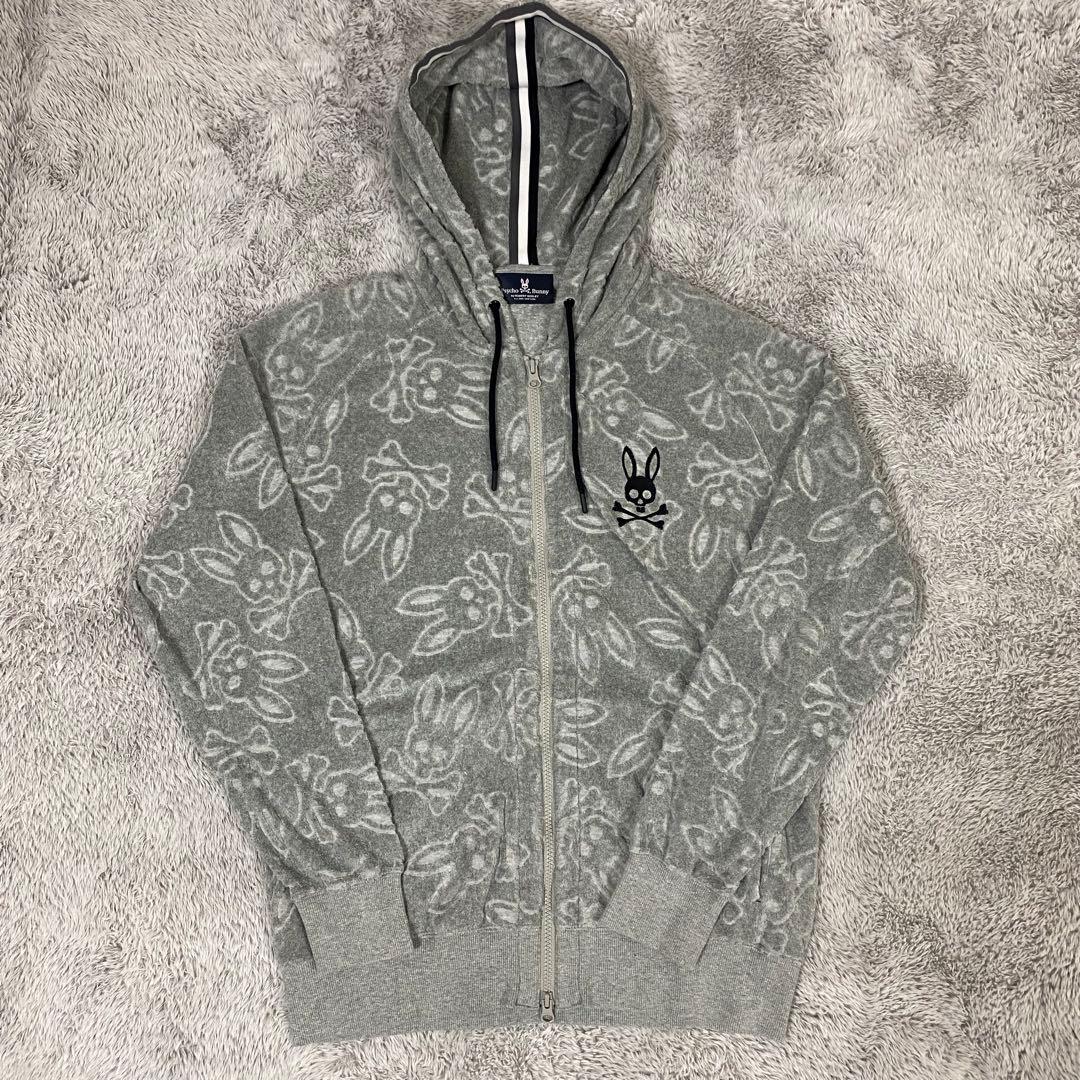 Psycho Bunny セットアップ パイル ジップ ライトグレー XL