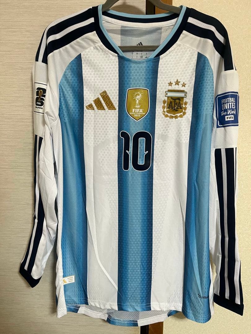 【未使用】リオネルメッシ　アルゼンチン代表　選手仕様2026ホーム長袖フルパッチ