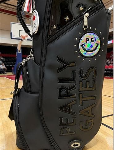 PEARLY GATES ブラックキャディバッグ キャスター付き 合成革