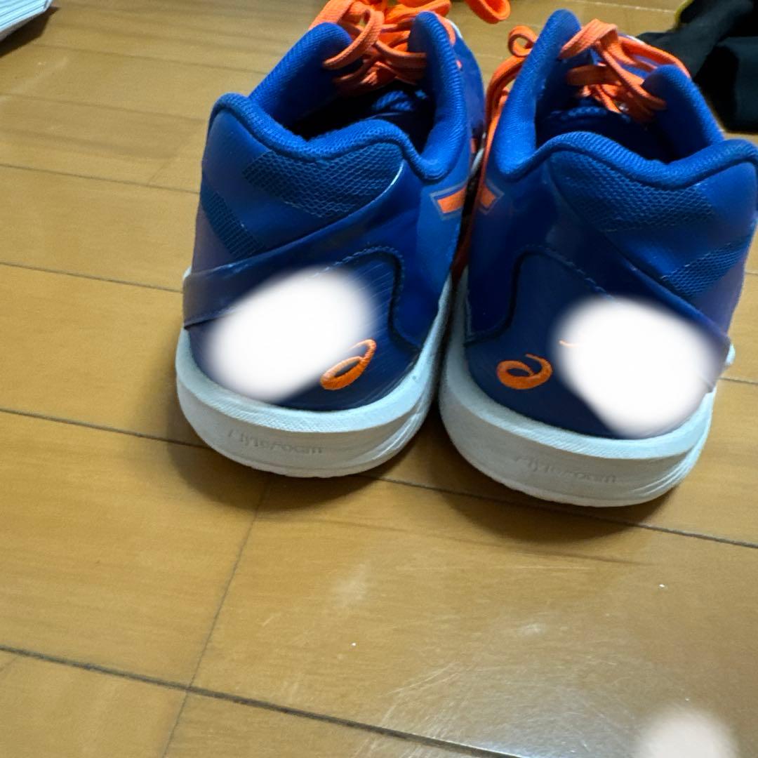 ASICS バレーボールシューズ 青/オレンジ オーダーメイド
