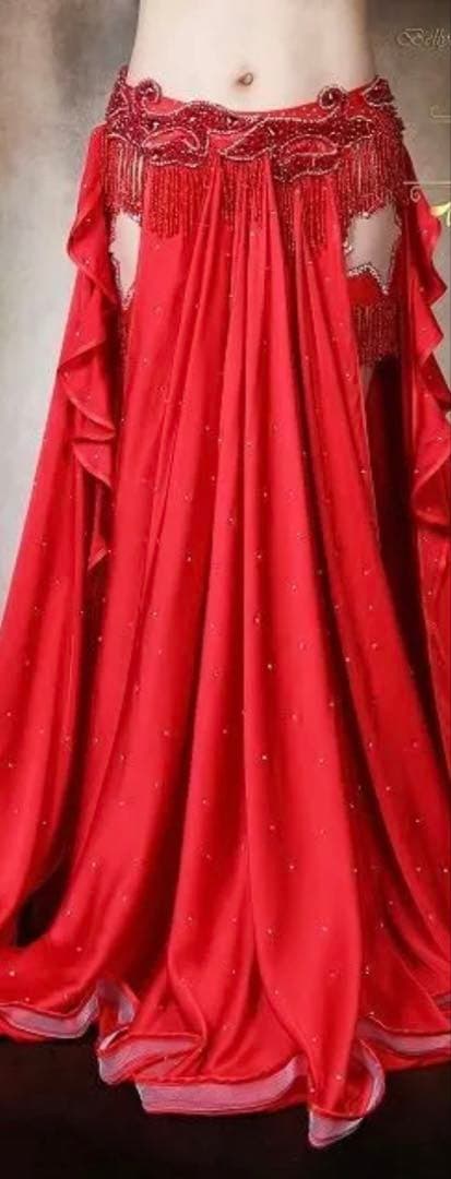 エジプト製有名ブランドyasser真紅の豪華で素晴らしいベリーダンス衣装新品‼️