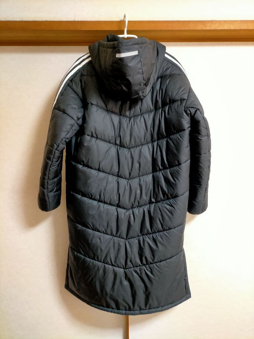 adidas ベンチコート 黒 フード付き【サイズ160】