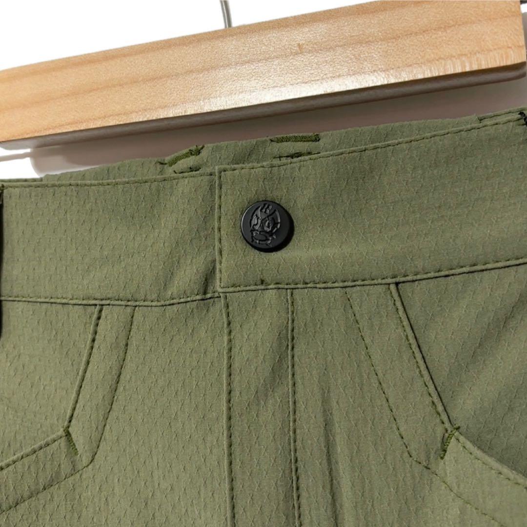 新品 ラッセルノ ゴルフ ソリッドデザイン ロゴプリント ショーツ カーキ M