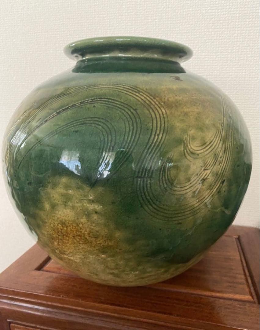 織部焼　花瓶　壺　唐物