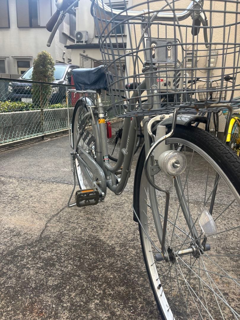 シティサイクル グレー 前カゴ付き