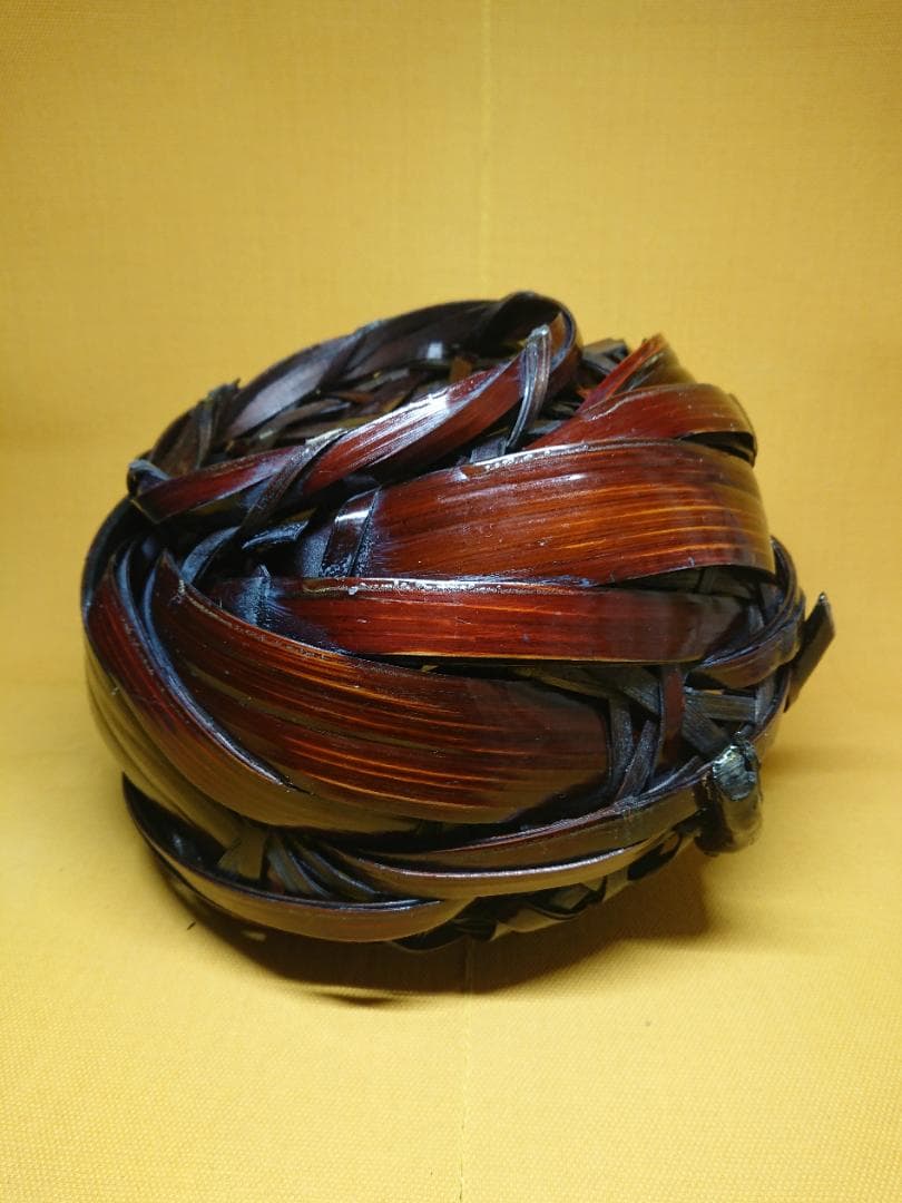 【美品】紫竹花籠　古竹細工　花器　置物　インテリア　工芸品　美術品　A1018