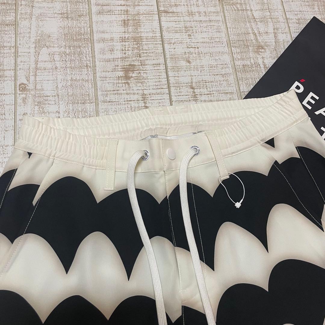 新品 ジャックバニー ロングパンツ 波柄 白ブラック Mサイズ（4）
