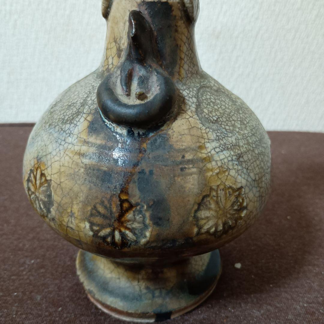 古瀬戸風　仏花器　印花