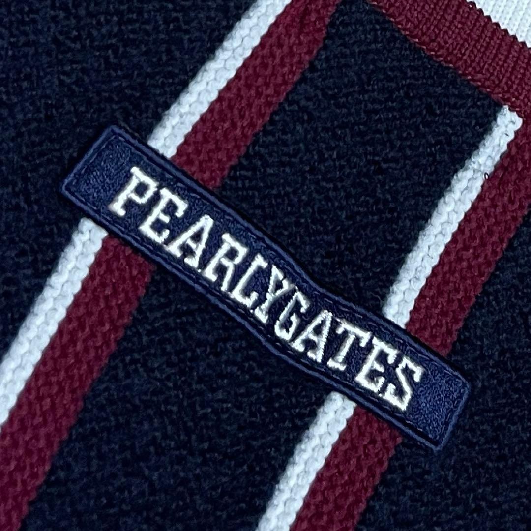 PEARLY GATES ウールニットカーディガン ロゴ ストライプ 0 日本製
