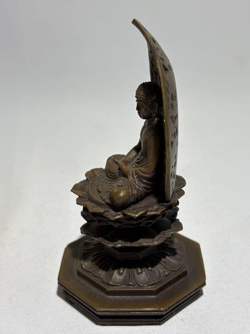 仏教美術 時代 銅製 細密 阿弥陀如来座像 山名常人作 共箱