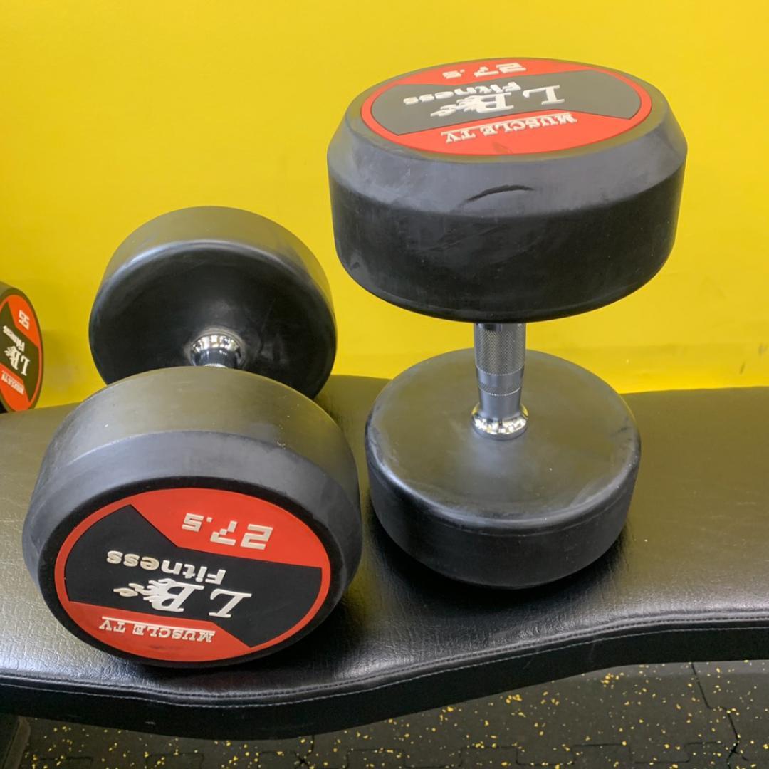 ラバーダンベル27.5kg×2個SET