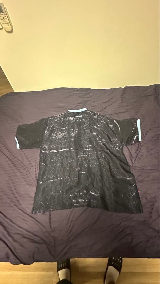 DAVOUCCIVネック半袖シャツ 黒 xxxl
