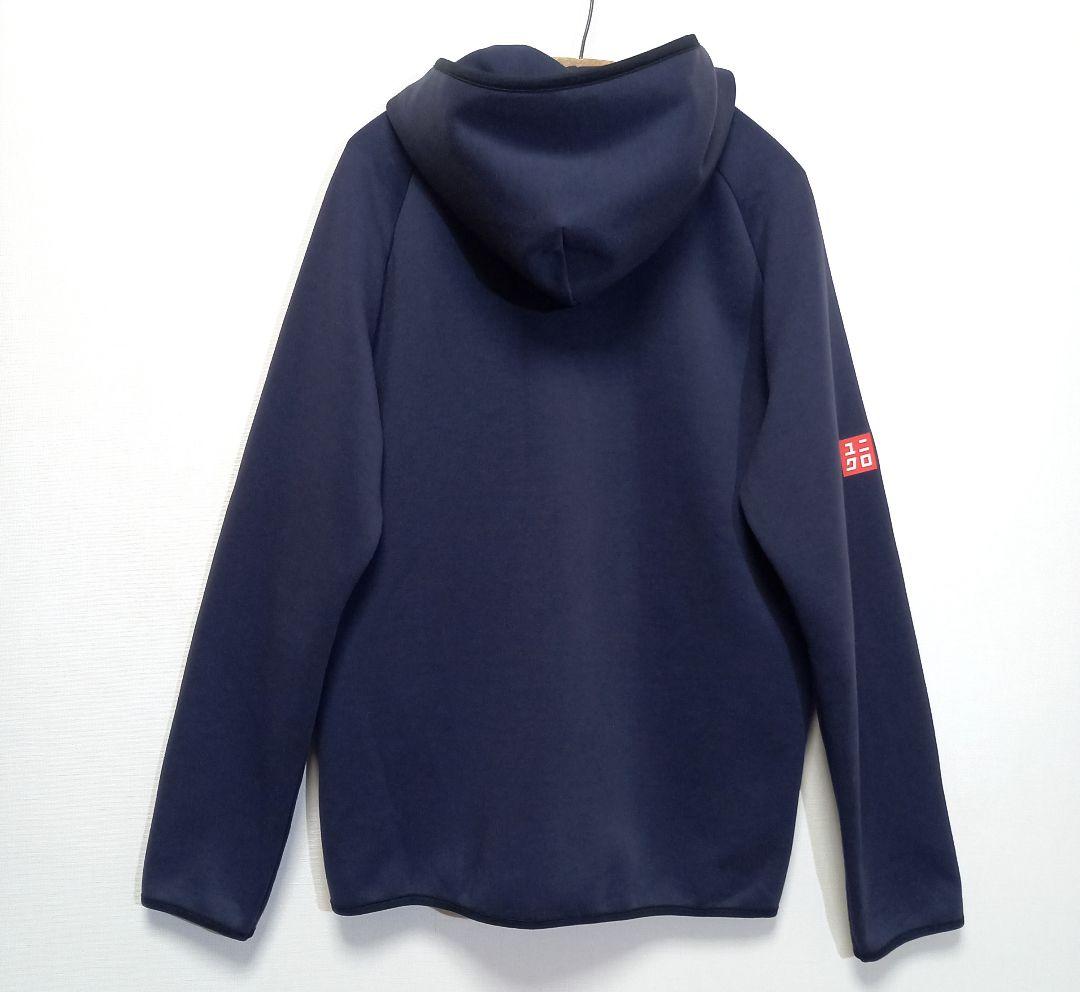 XL！錦織圭 ユニクロ NK ドライストレッチ スウェットパーカー 紺 テニス
