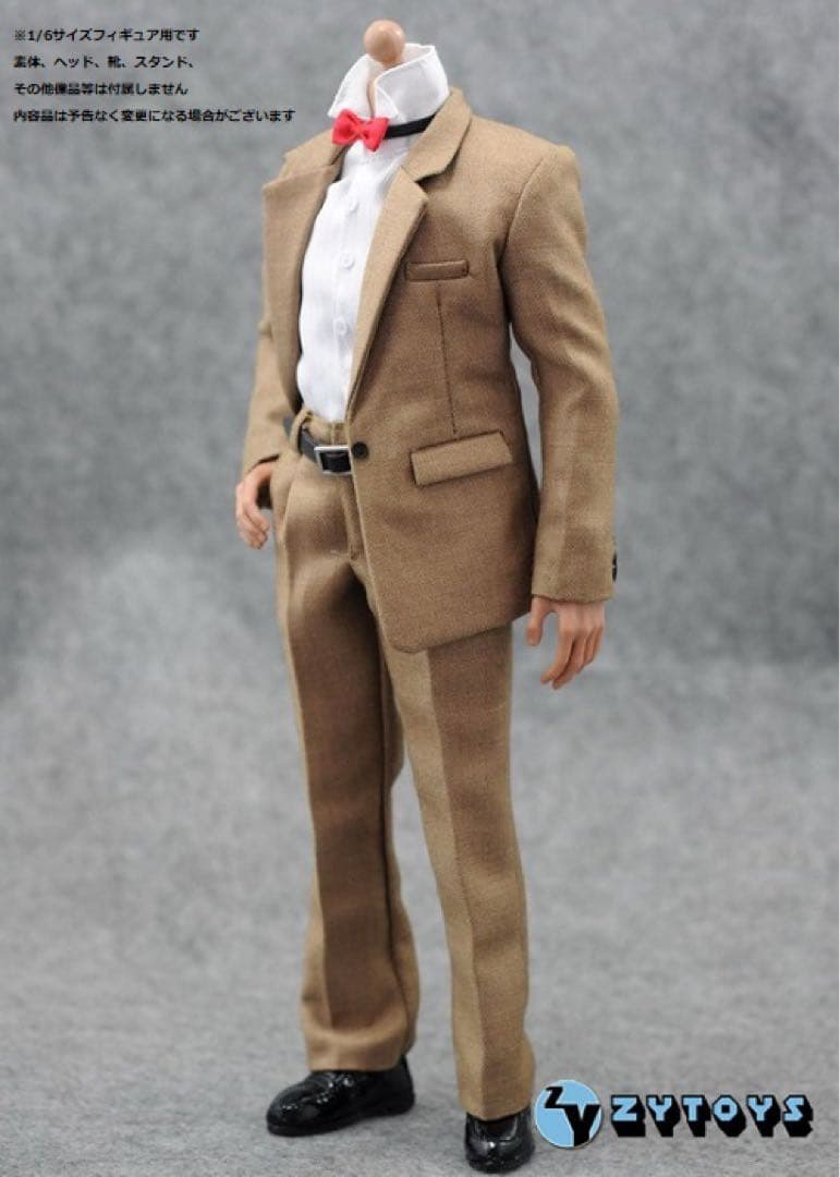 ZY-TOYS 1/6サイズフィギュア用衣装 男性用 スーツセット カーキ色