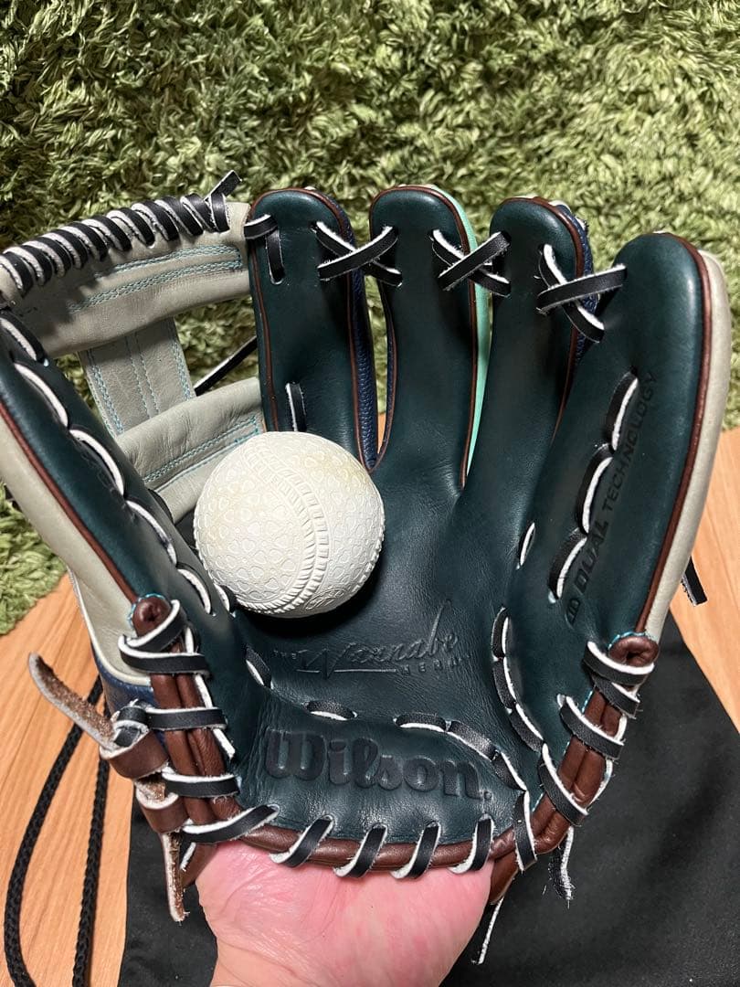 ウィルソン ワナビーヒーローデュアル 軟式内野手用86型 ネイビーSSグレー