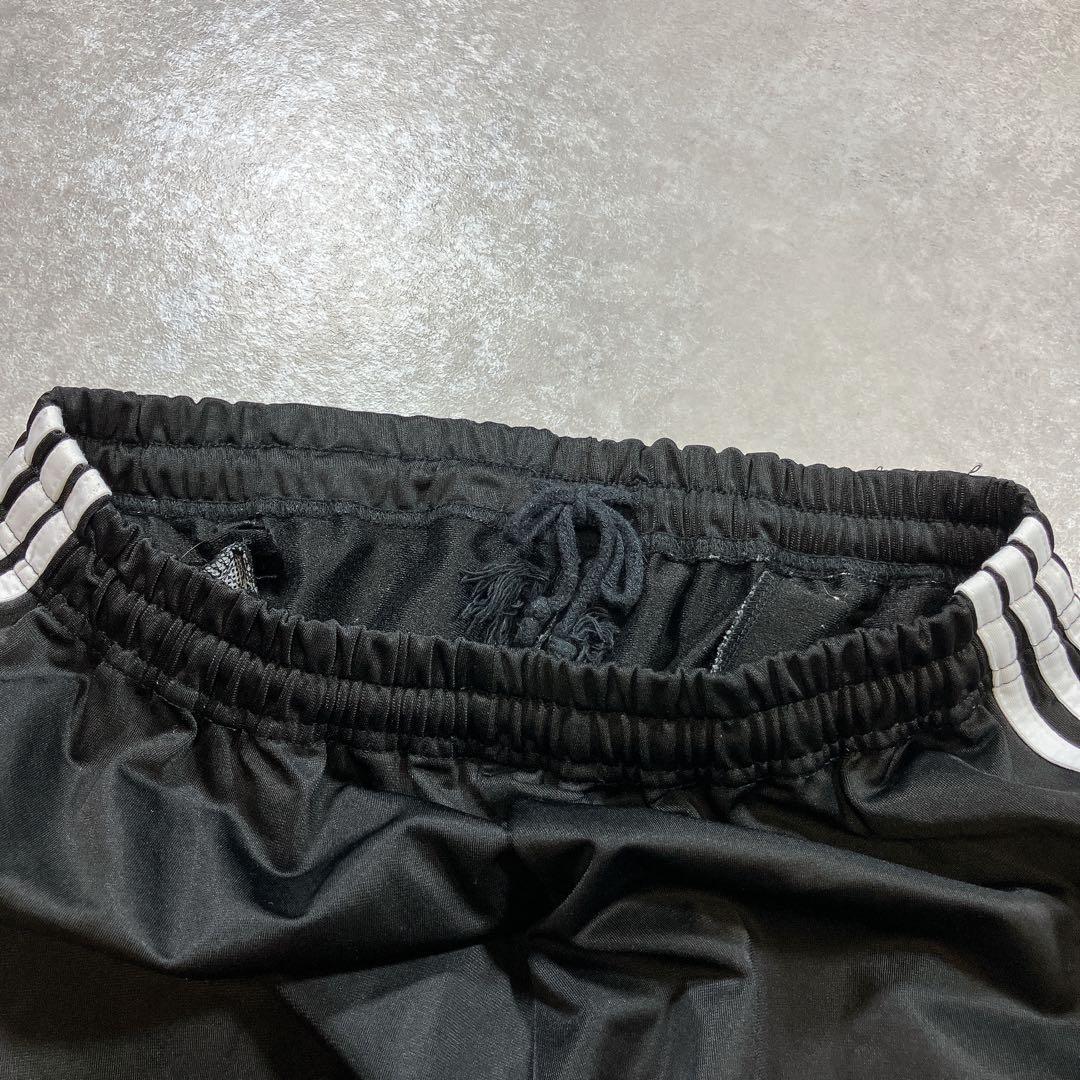adidas トラックパンツ ジャージ 黒 ストライプ ウエスト調整可