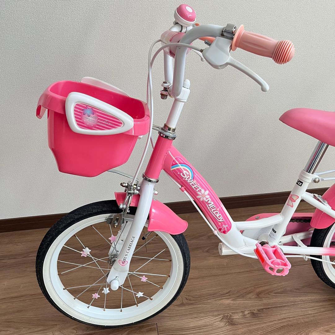 【引き取り限定】子供用自転車16インチ 女の子 ピンク補助輪付 MYPALLAS