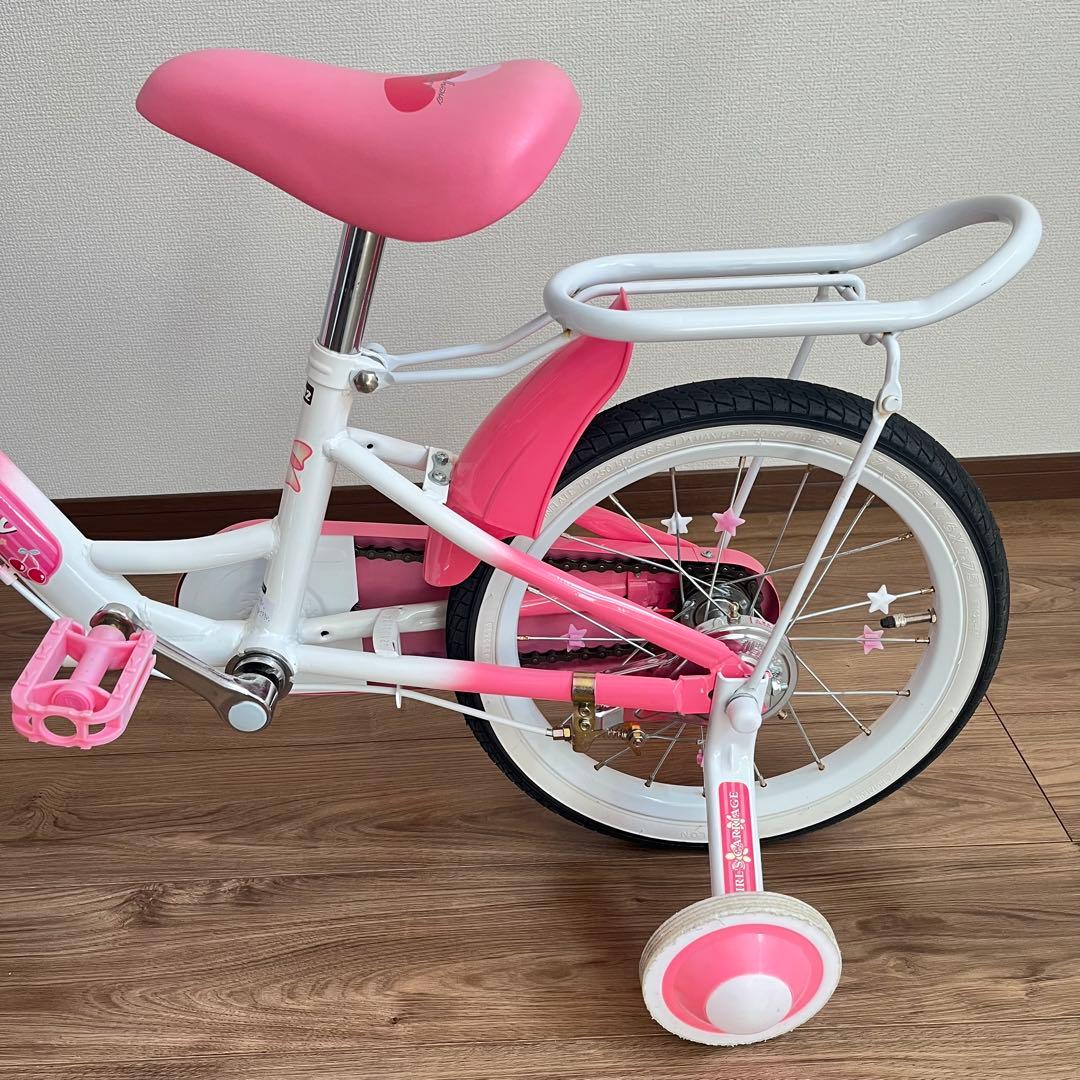 【引き取り限定】子供用自転車16インチ 女の子 ピンク補助輪付 MYPALLAS