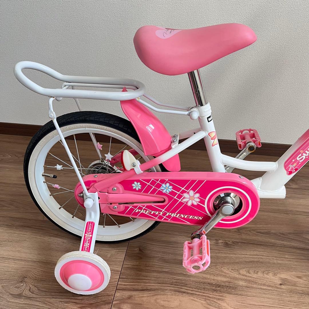【引き取り限定】子供用自転車16インチ 女の子 ピンク補助輪付 MYPALLAS
