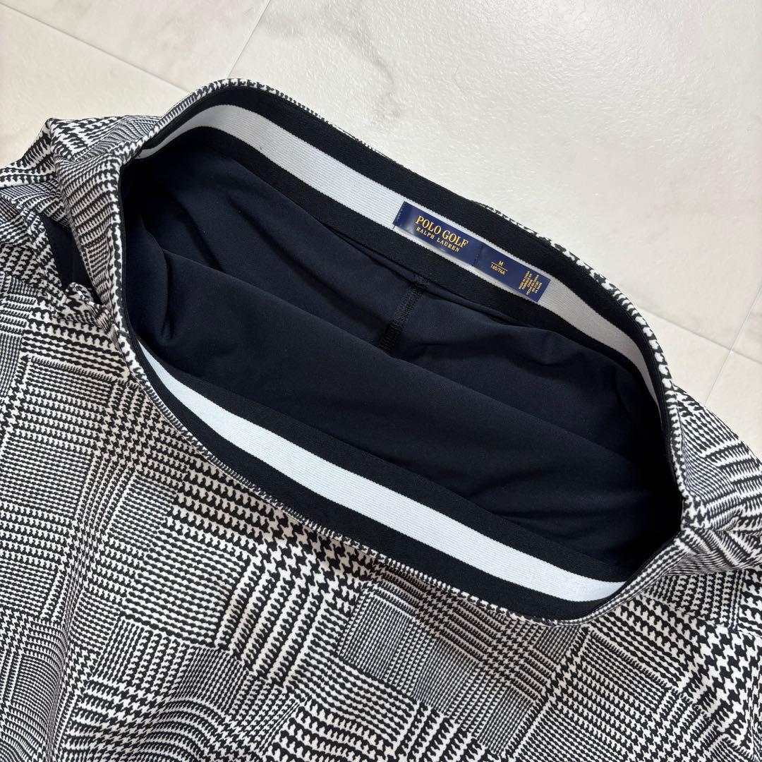 【美品】POLOGOLF 千鳥格子 チェック柄 ゴルフスカート スコート 黒 M